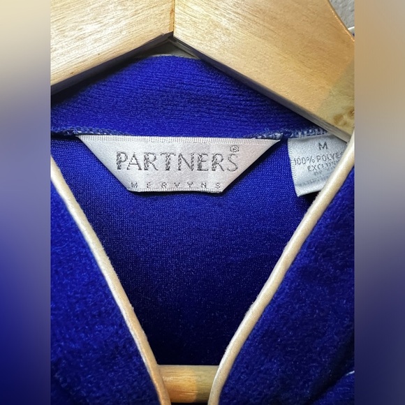 Vintage Partners By Mervyns M Blue Fleece Dress Long Sleeve Nightgown Pajama - Picture 3 of 4